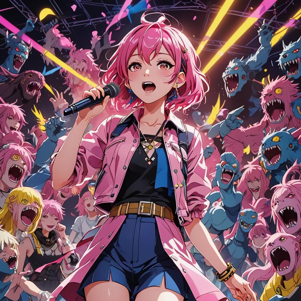 Anime Idol's Monster Concert in Cel-Shaded Style
