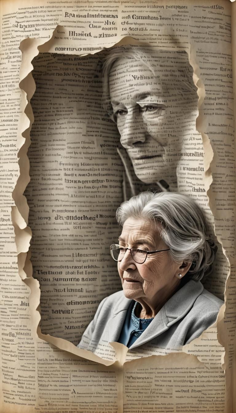 Grandmother Emerges from Text Page as 3D Art