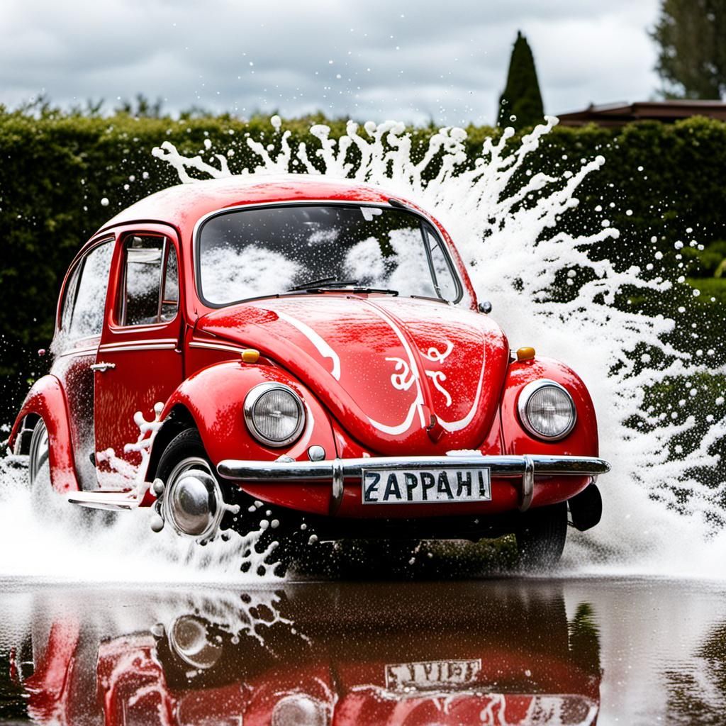 Splash! Written in Water After Beetle Speeds By