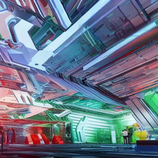 Lego Robot in Cybernetic Fauvist Cubist Style