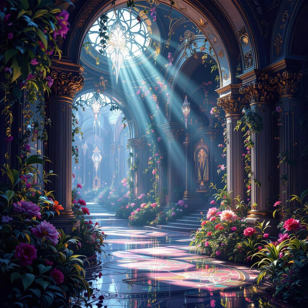 Magical 3D Realm With Ethereal Light