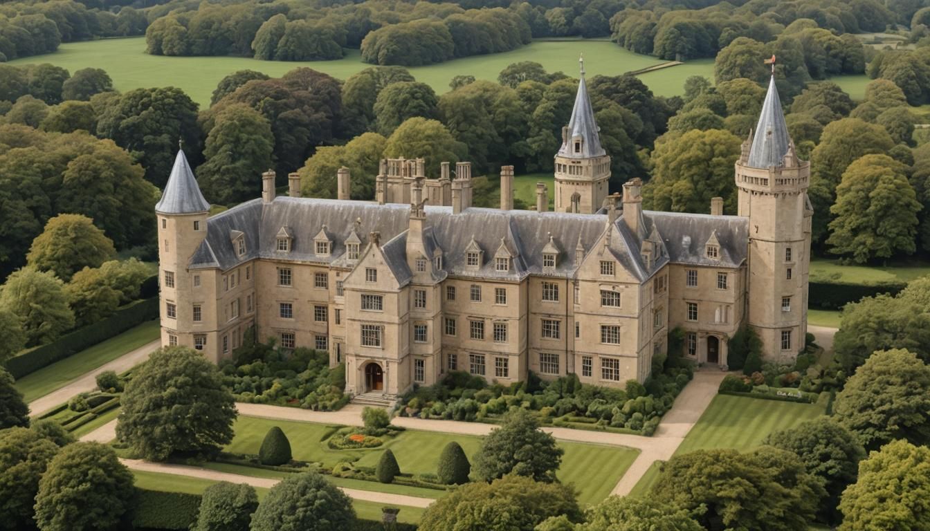 English Manor House in Splash Art Style