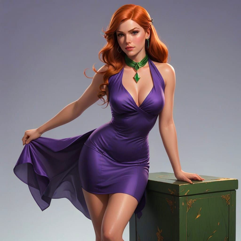 Daphne Blake in Triadic Colors, Inspired by Alphonse Mucha