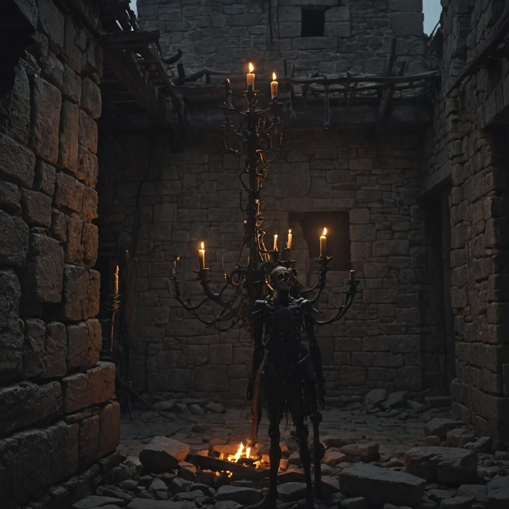 Dark Fantasy Escape Room with Eerie Apparition