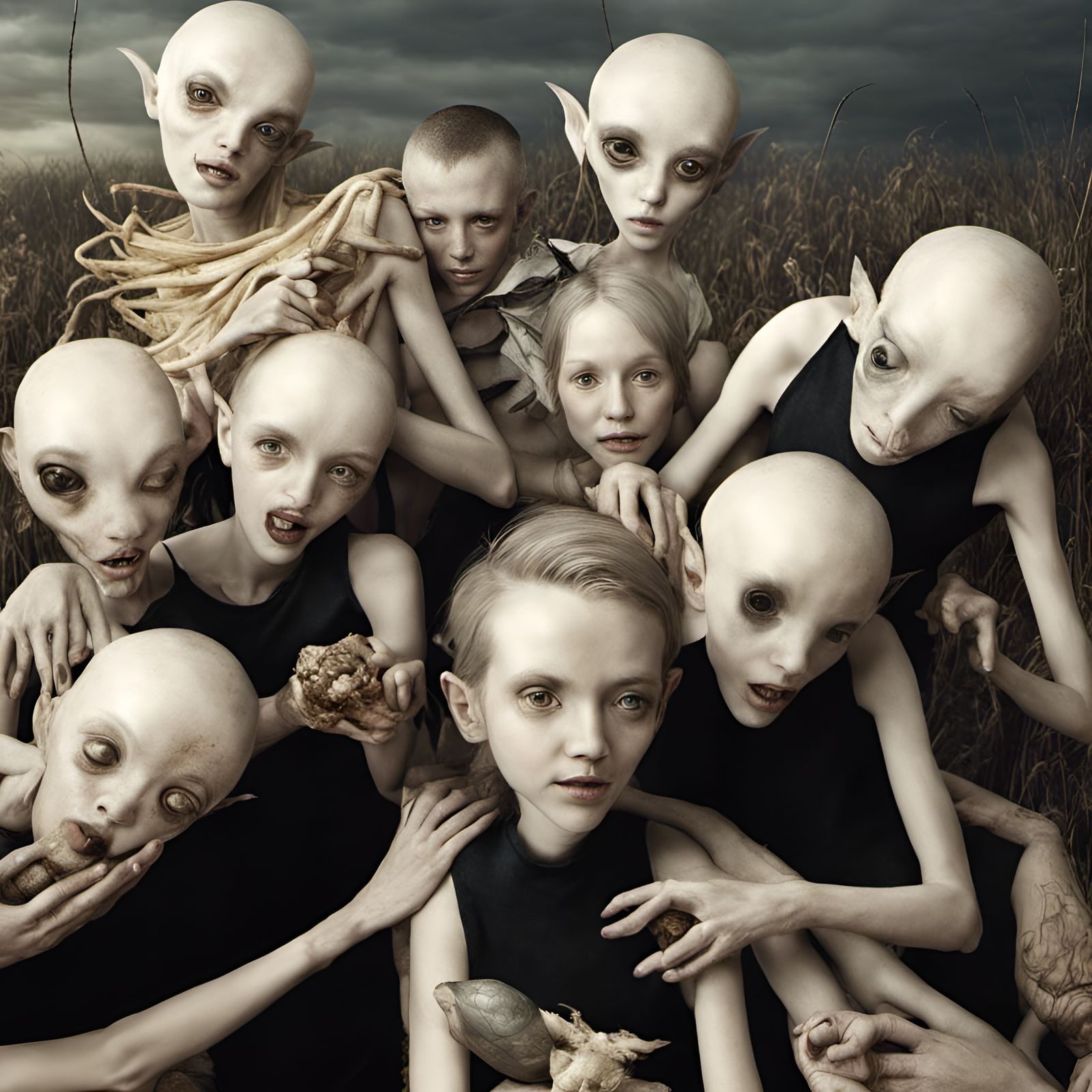 Dreamlike Alien Feast in Hyperrealistic Digital Art