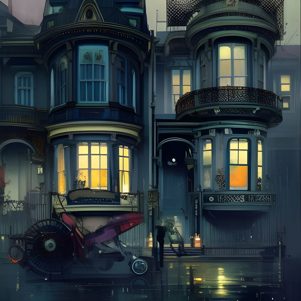 Victorian steampunk street