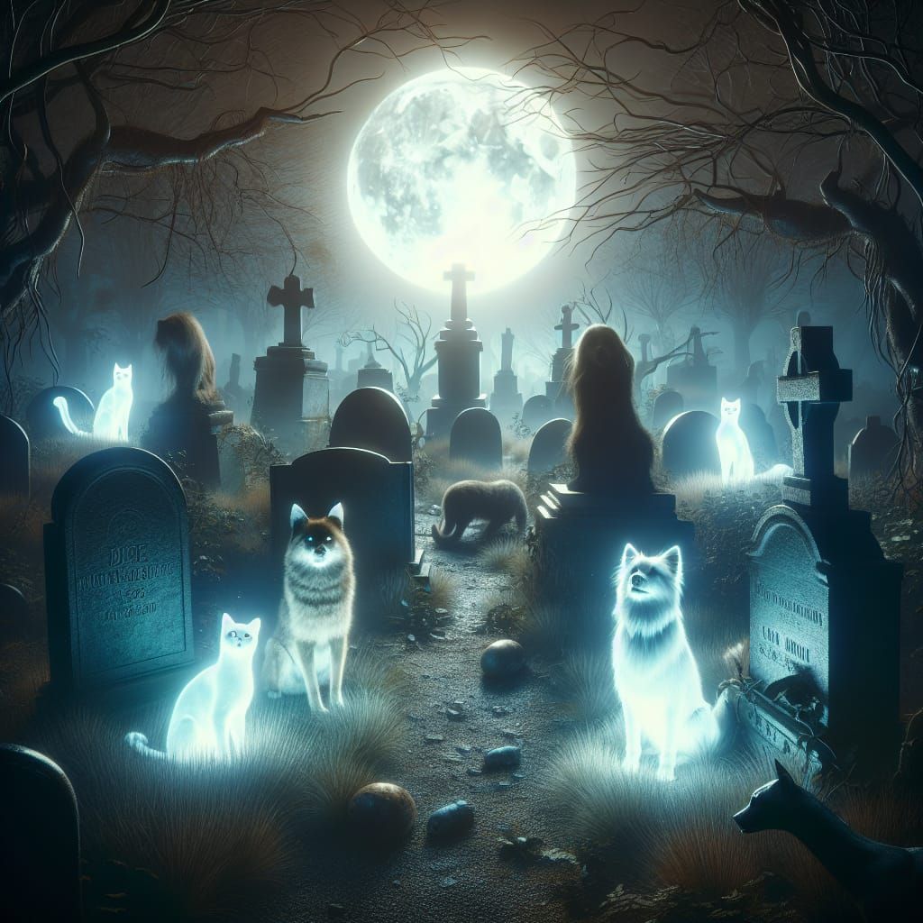 Eerie Cemetery Scene: Pets Return From Graves