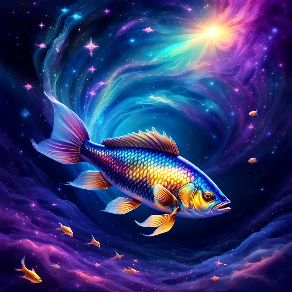 Cosmic Fish in Dreamlike Fantasy Art