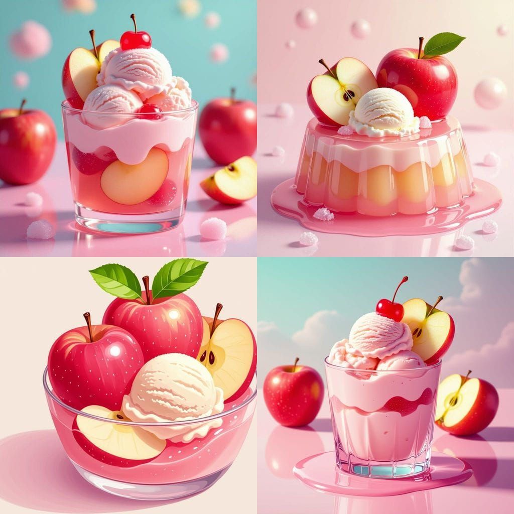 Pink Fluffy Dessert with Apple Purée and Vodka