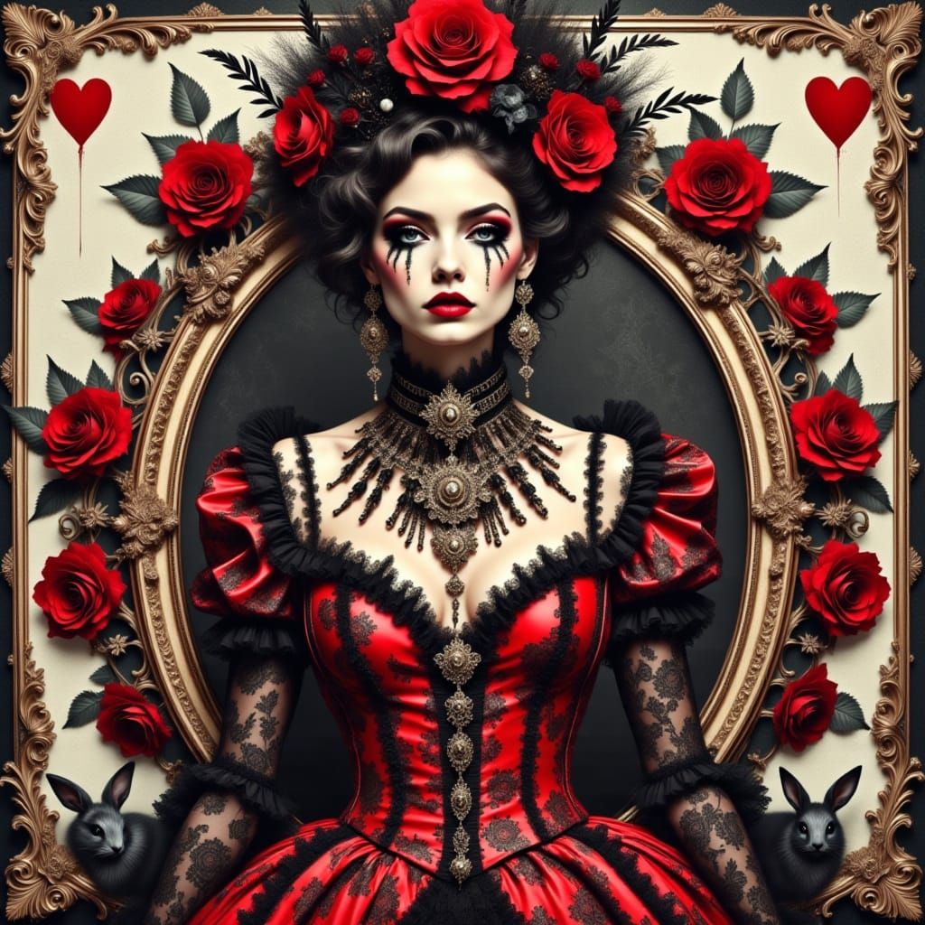 Queen of Hearts: Gypsy Bride in Gouache Style