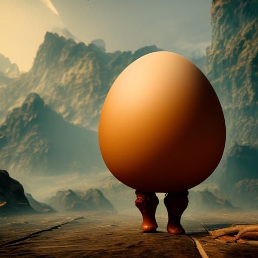 Humanoid Egg Creature in Detailed Matte Painting