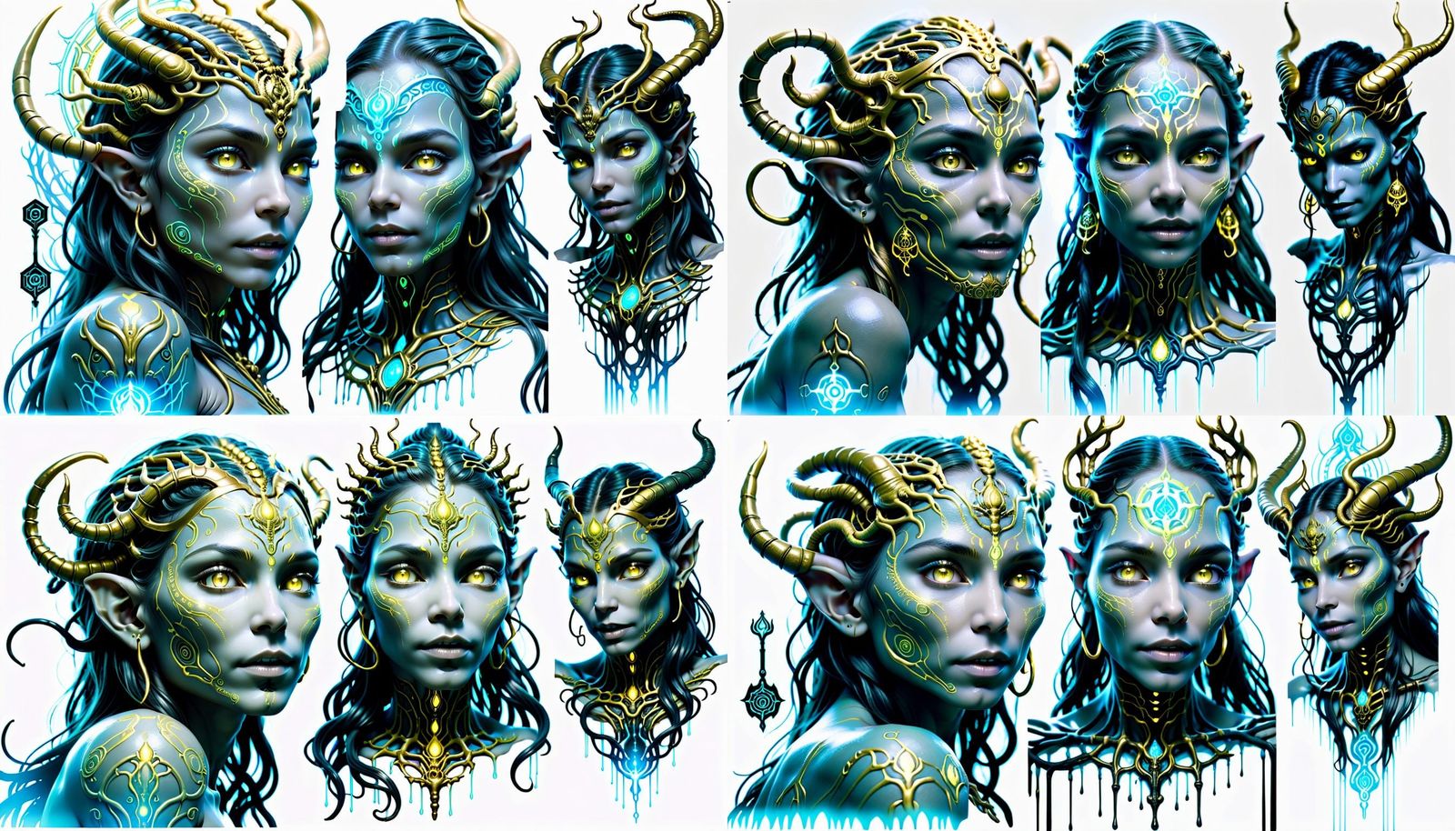 Gaea: Unclad Goddess in Art Nouveau Style