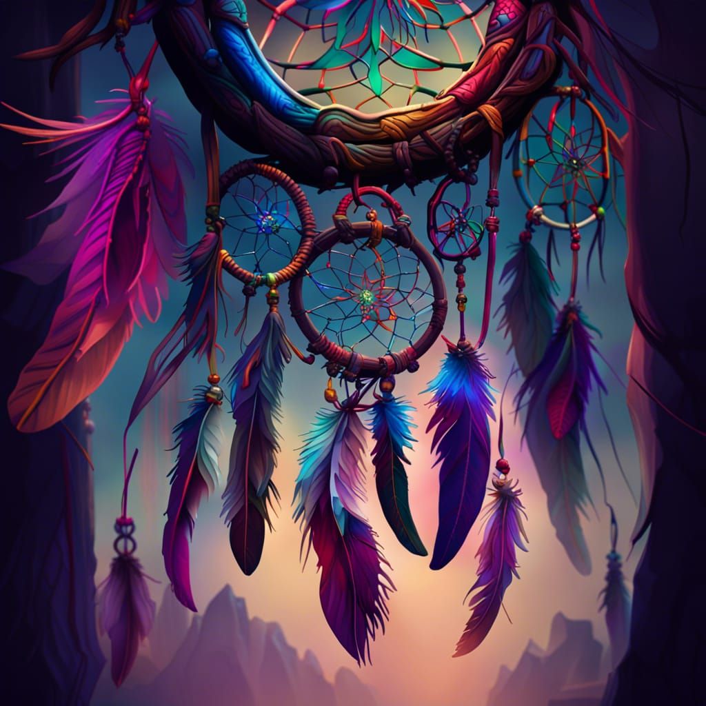 Colorful Dreamcatchers on Sale: Fantasy Concept Art