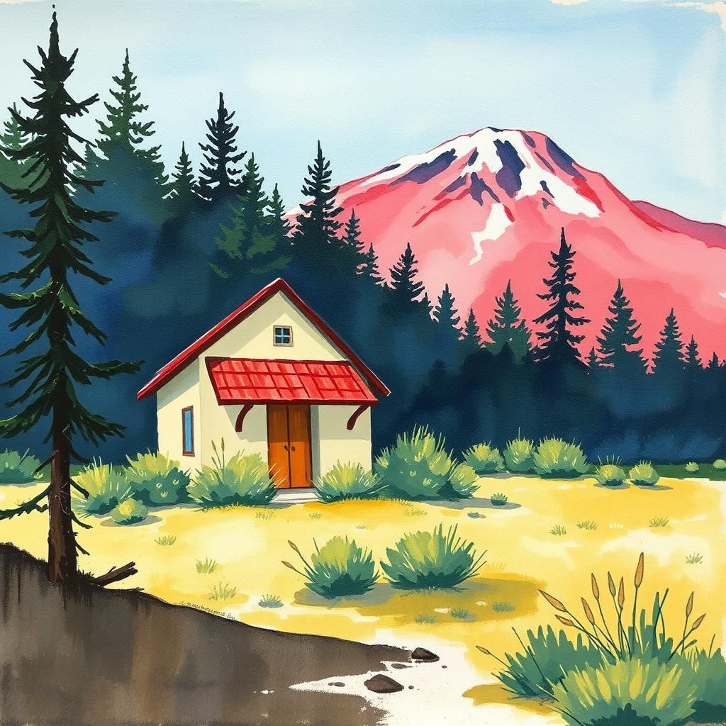 Detailed Gouache Painting