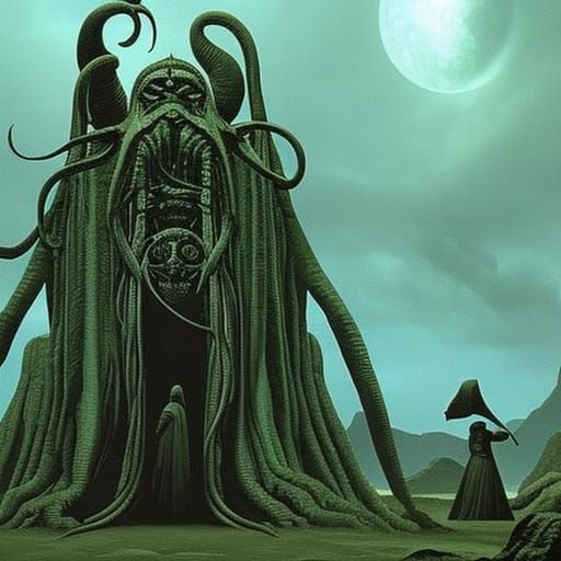Nyarlathotep Cult Worship in Dark Fantasy Style