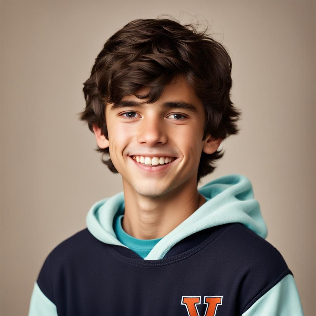 Teen Boy with UVA Sweatshirt Portrait