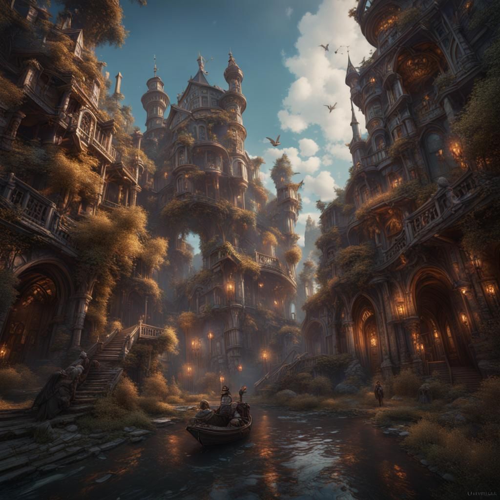 Fantastical Wordplay in Detailed Matte Painting