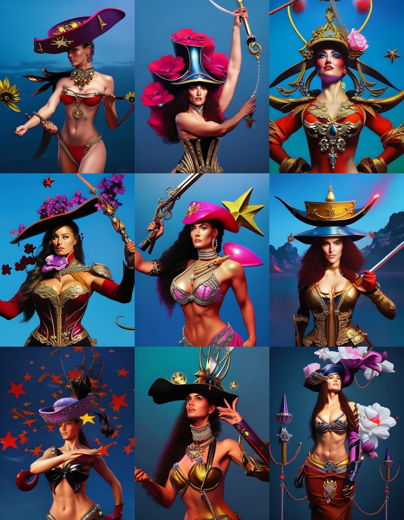 Goddess Pirate in Space: Hyperrealistic Sci-Fi Art