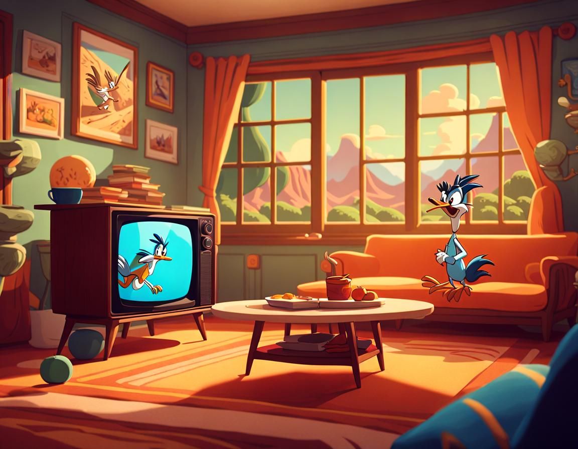 Looney Tunes Roadrunner Chase on TV, Digital Art