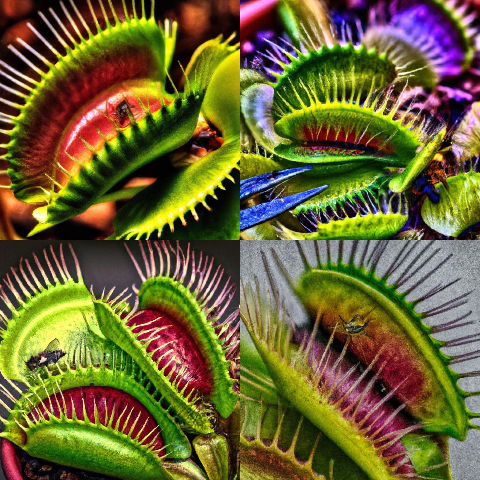 Hyperrealistic Venus Flytrap Eating Insect