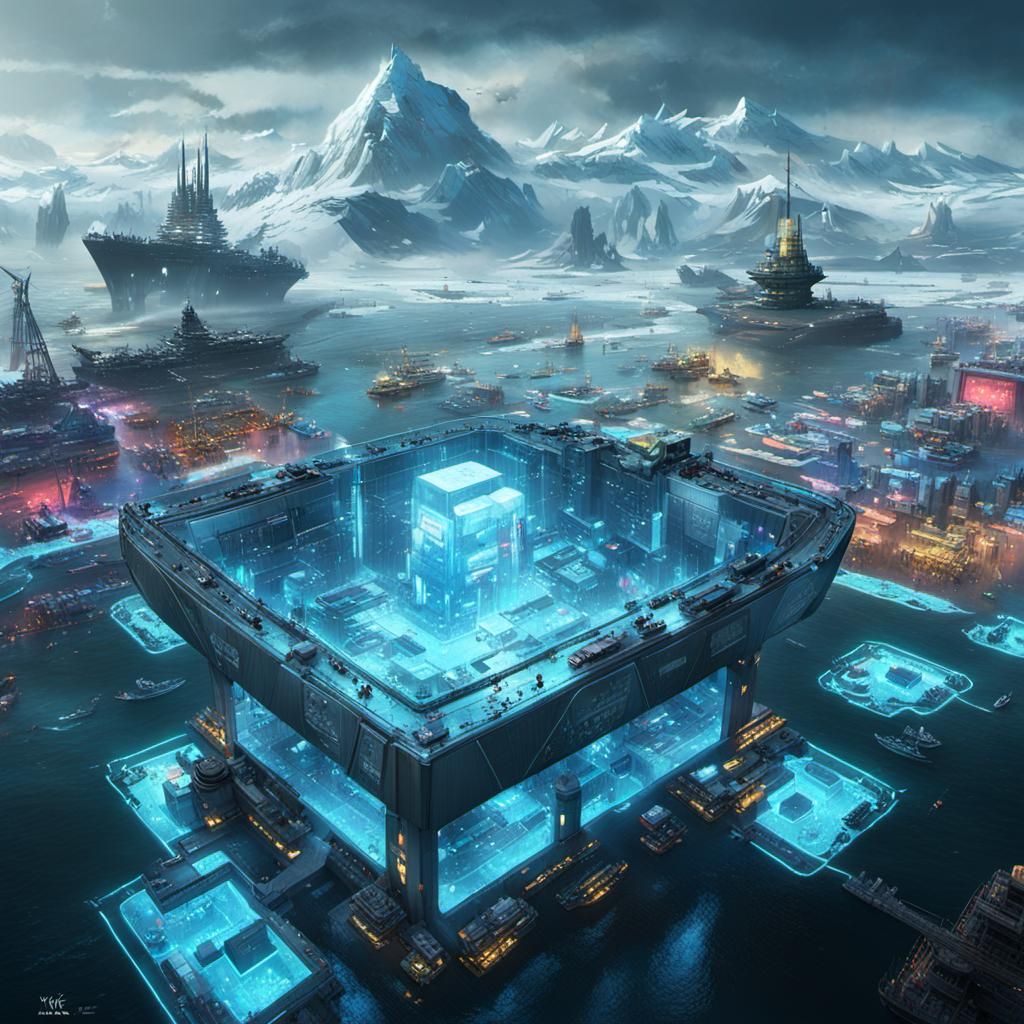 Futuristic Viking City in Cyberpunk Metaverse
