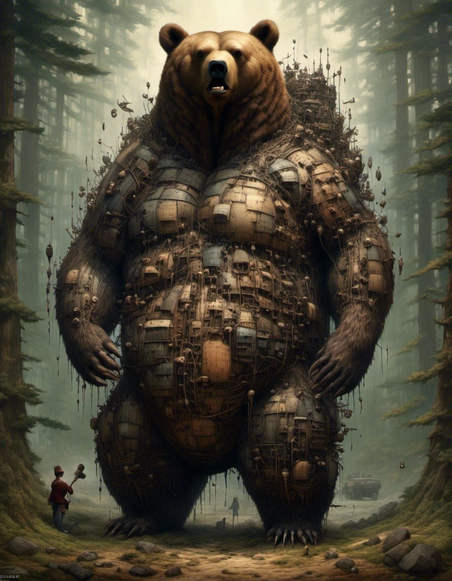 Stylized Cartoon Bear Character Illustration