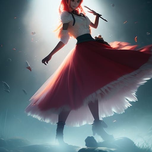 Adorable Fox-girl VIXEN wearing a Cute crinoline skirt.