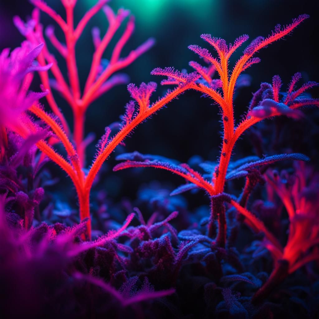 Cinematic HDR Macro Photography of Fluorescent Life