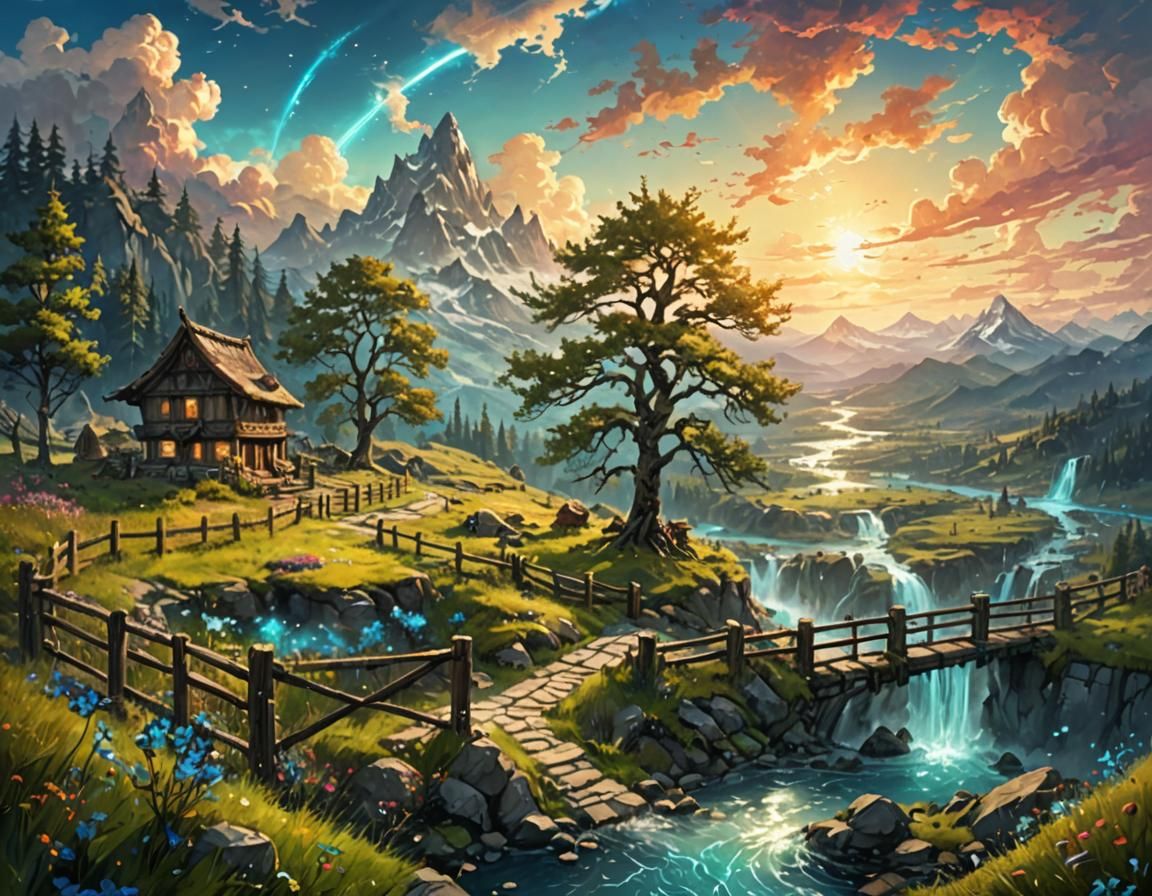 Arcane Spells Cast in an Ancient Landscape