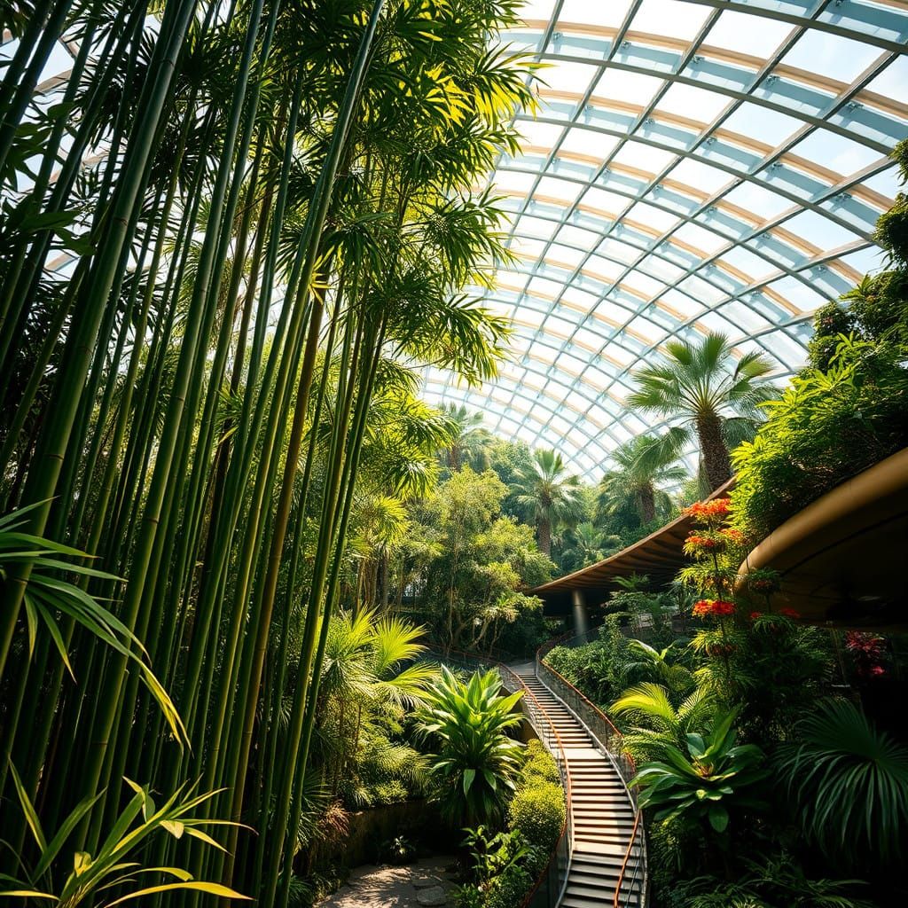 Lush Asian Biome at Eden Project in Vibrant Detail