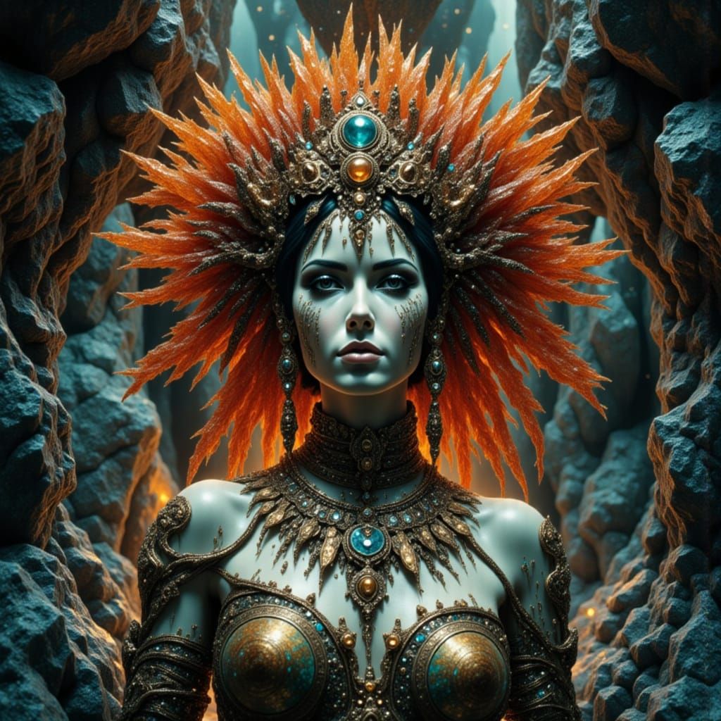 Psychedelic Crystal Cave with Fantasy Elements