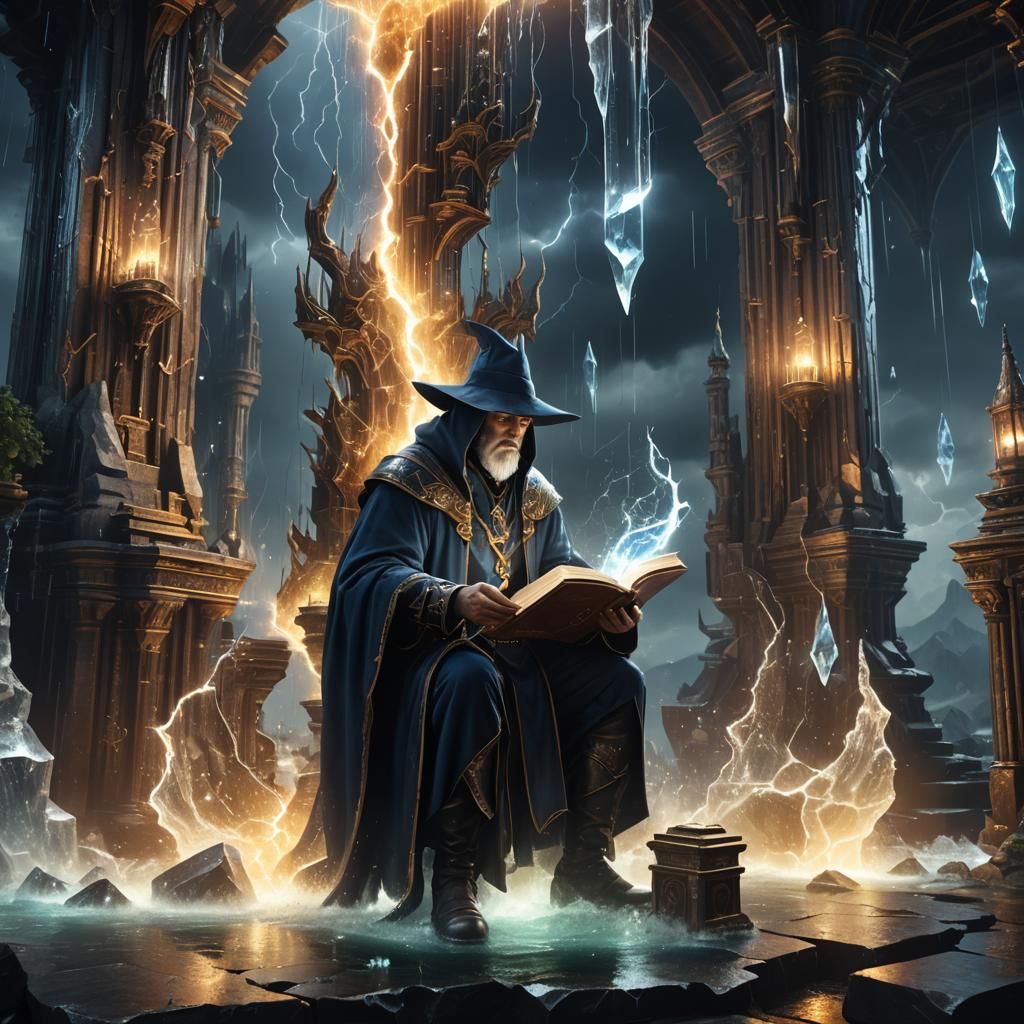 Crystal Tower Sorcerer Controls Electrical Storms