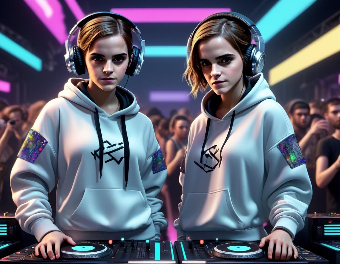 Emma Watson Twins as Rappers in 3D Art