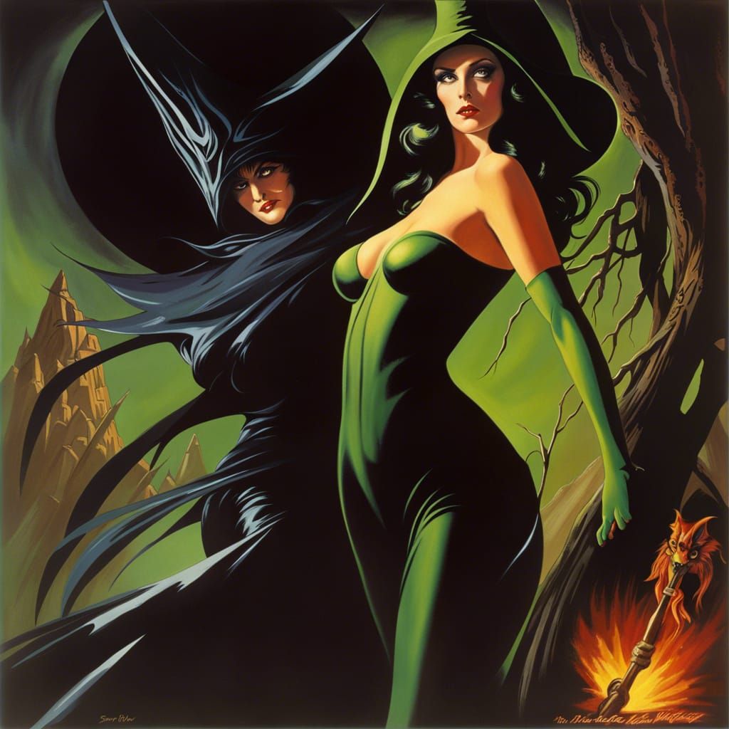 Wicked Witch Movie Poster in Boris Vallejo Style