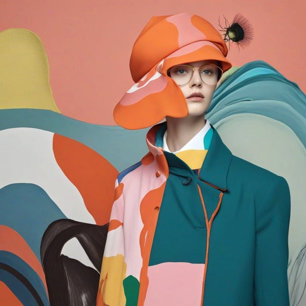 Abstract Fashion Photograph with Bold Marimekko Fabrics