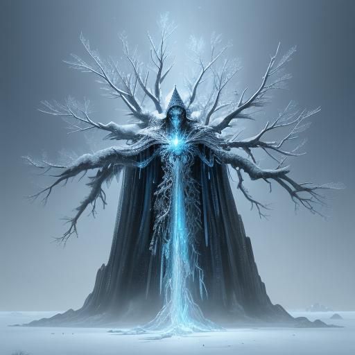 Frostbloom Guardian in a Winter Landscape