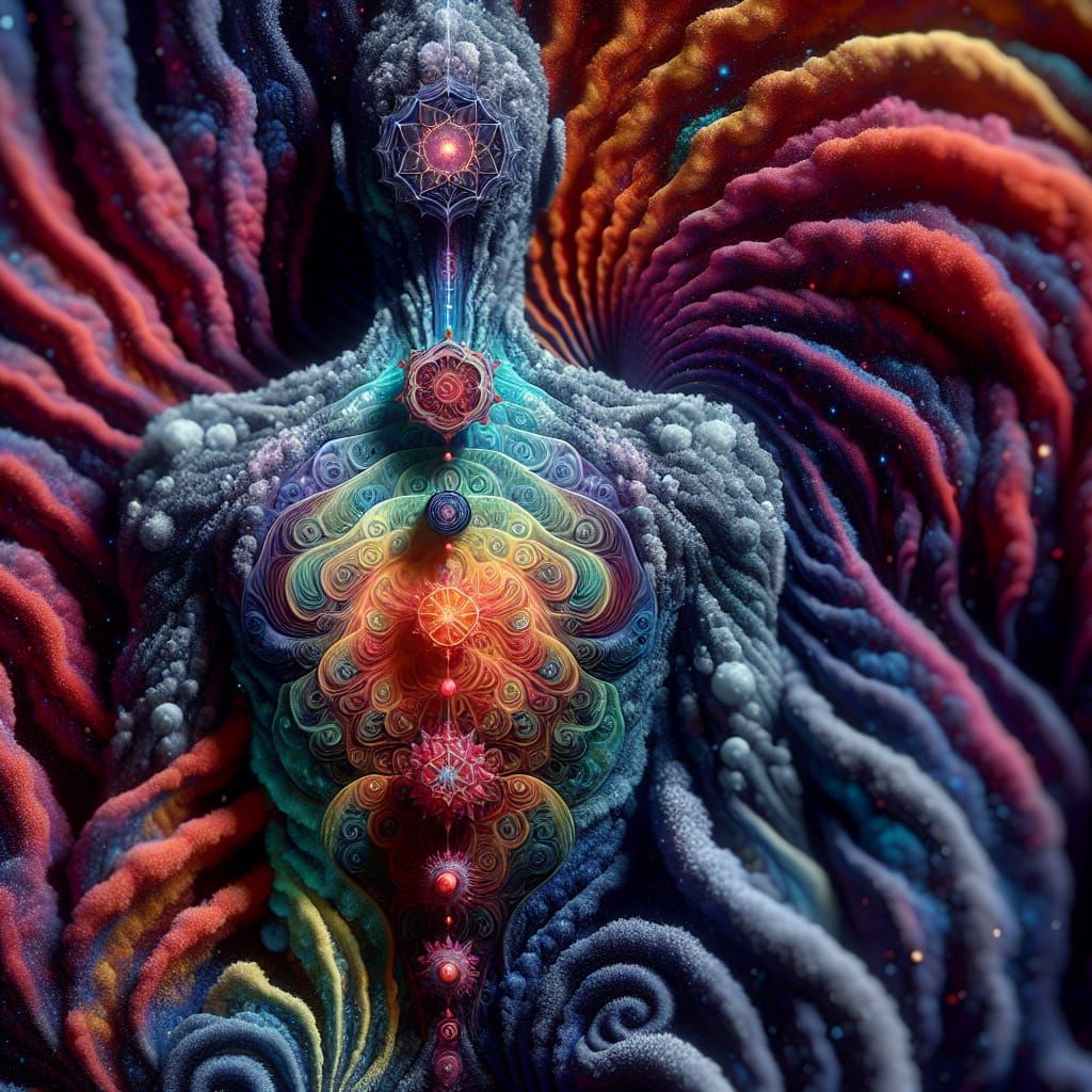 Detailed Chakra System in Matte Painting Style