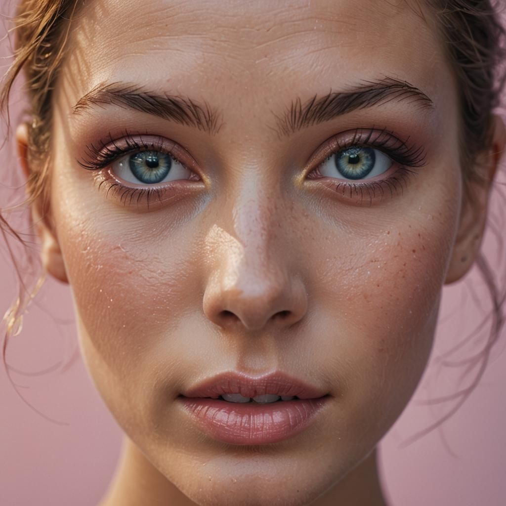 Glowing Skin Portrait in Hyper-Realistic Style