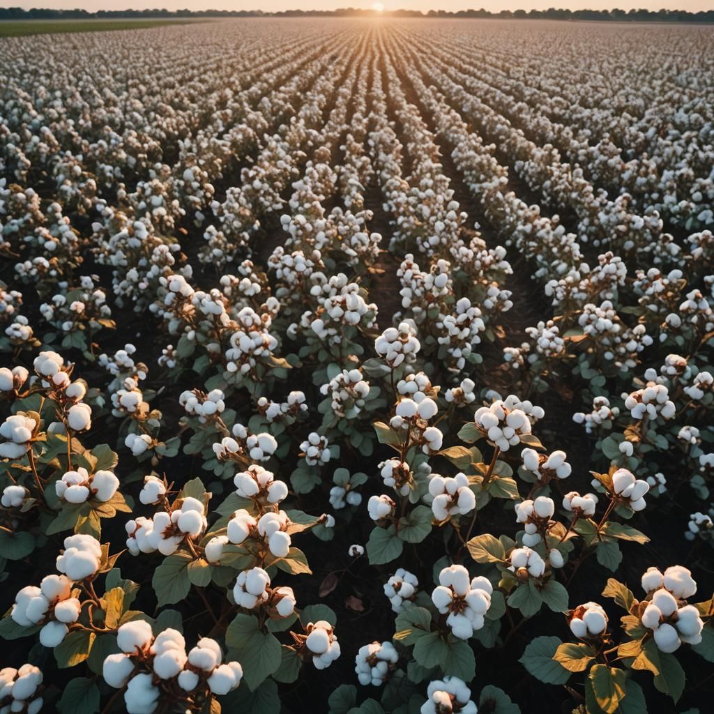 Cinematic Cotton Field at Sunrise