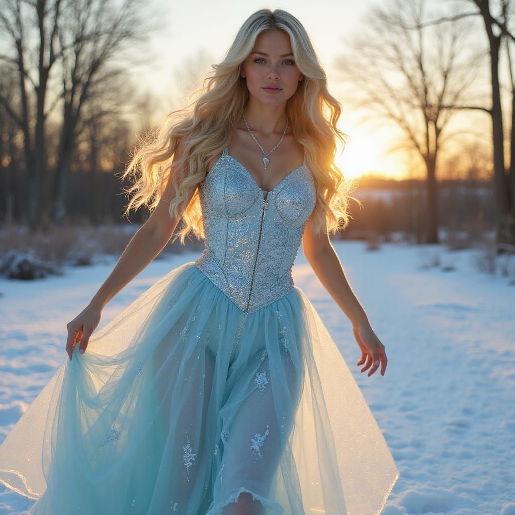 Frozen Goddess Embracing the Coming Summer