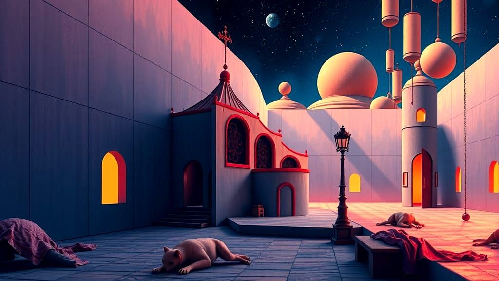 An absurdity masquerading as a neo-Surreal, minimalistic con...