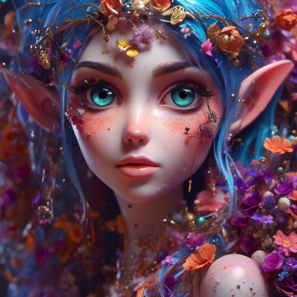 Hyperrealistic Sci-Fi Portrait with Colorful Accents