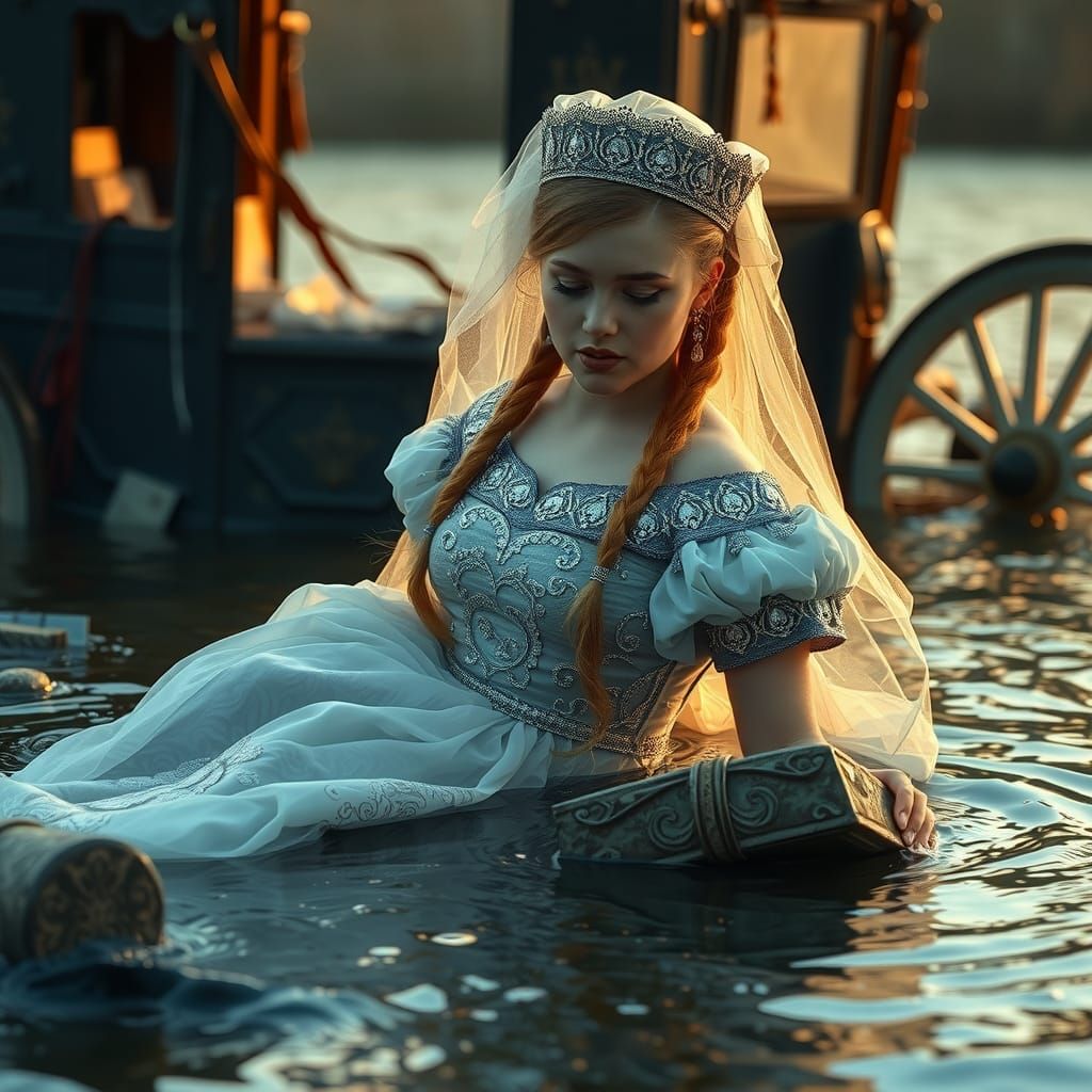 Tsarina Eudoxia's River Mishap: A Digital Art Piece