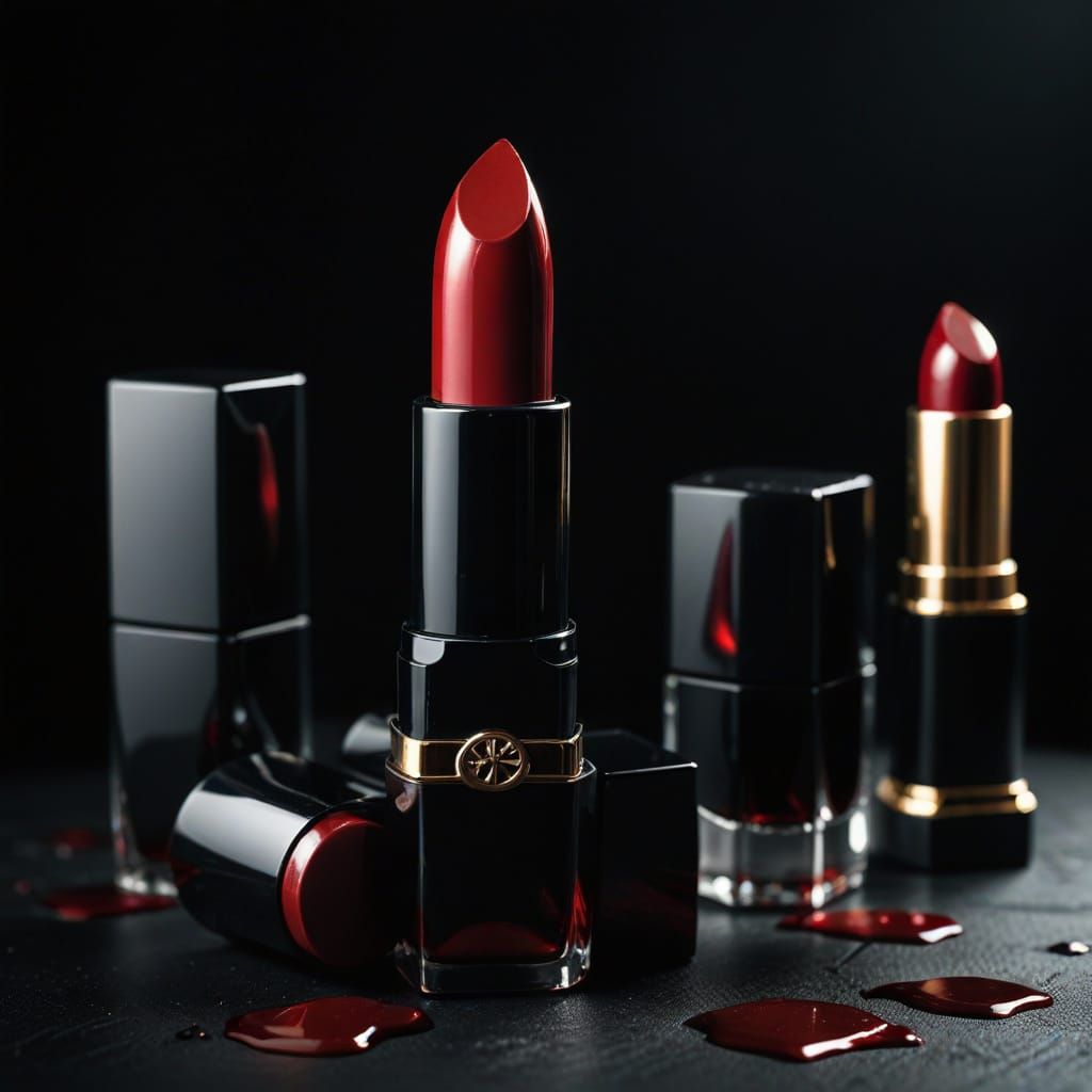 Dark Red Lipstick in Gothic Makeup Art