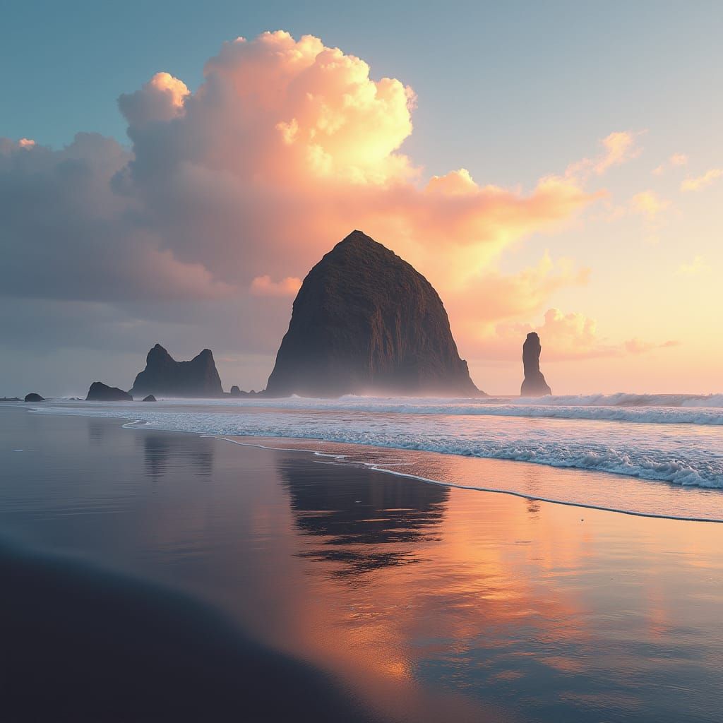 Cape Kiwanda Tidepools: A Watercolor Fantasy