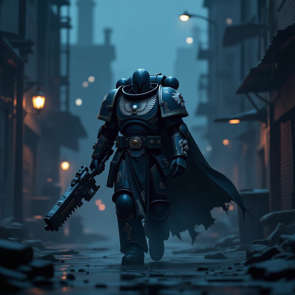 Alpha Legion Space Marine Infiltrates Cityscape