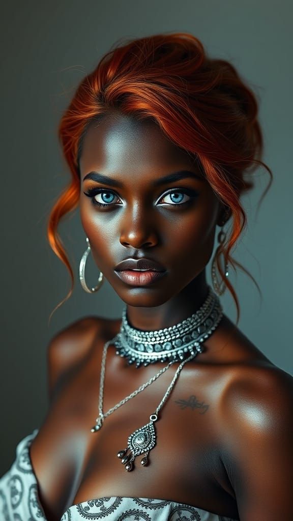 Striking Portrait of Woman with Red Hair
