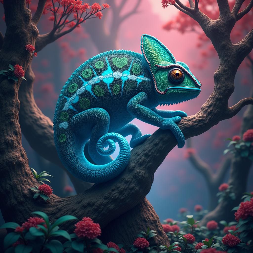 OpenSUSE Logo in a Fantastical Landscape