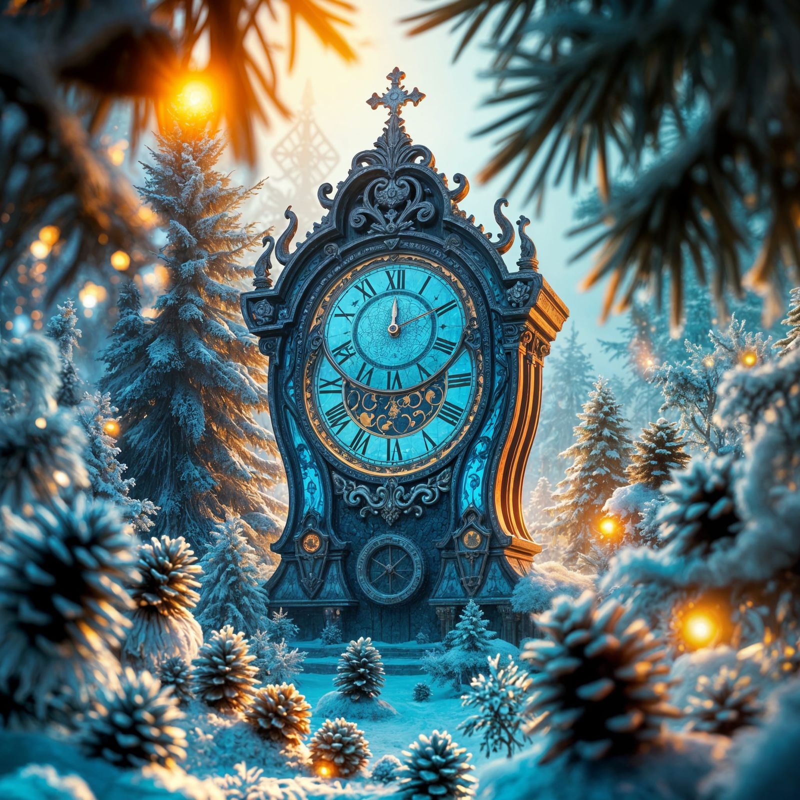 Fantastical Santa Clock in Vibrant Detail