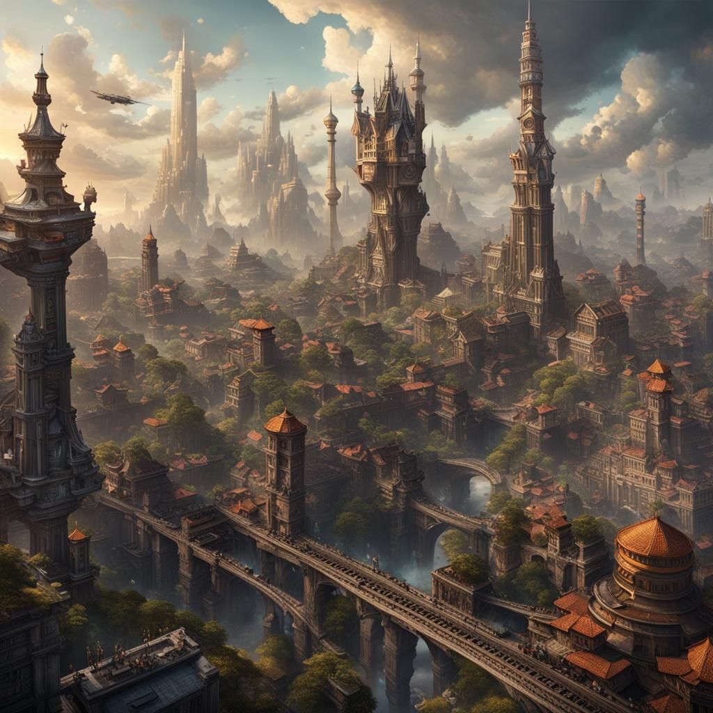 Floating City Concept Art in Unreal Engine 5